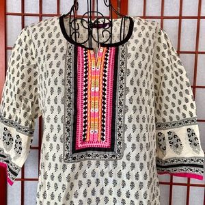 Srishti Patterned, Embroidered Festival Tunic Dres